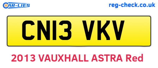 CN13VKV are the vehicle registration plates.