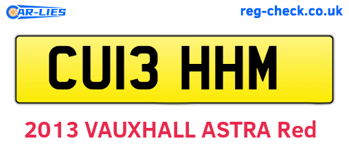 CU13HHM are the vehicle registration plates.