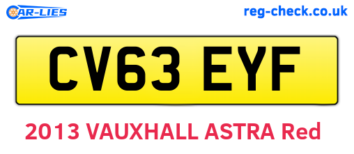 CV63EYF are the vehicle registration plates.