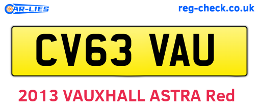 CV63VAU are the vehicle registration plates.