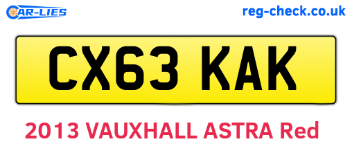 CX63KAK are the vehicle registration plates.