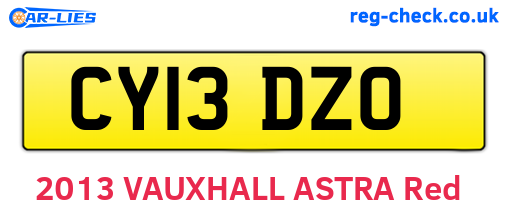 CY13DZO are the vehicle registration plates.