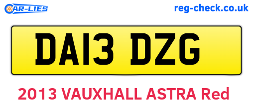 DA13DZG are the vehicle registration plates.
