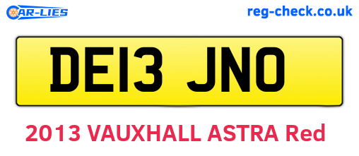 DE13JNO are the vehicle registration plates.