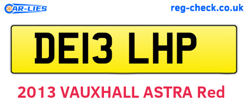 DE13LHP are the vehicle registration plates.
