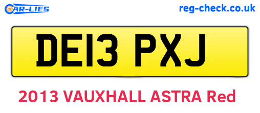 DE13PXJ are the vehicle registration plates.