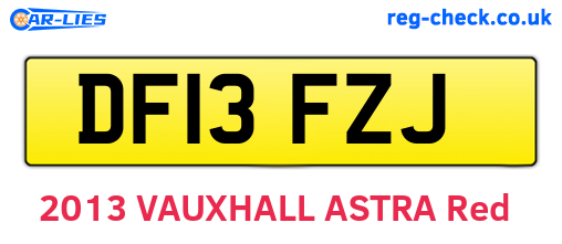 DF13FZJ are the vehicle registration plates.