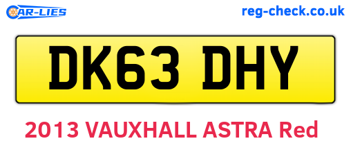 DK63DHY are the vehicle registration plates.