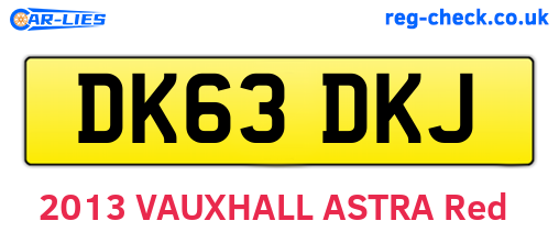 DK63DKJ are the vehicle registration plates.