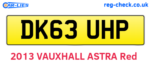 DK63UHP are the vehicle registration plates.