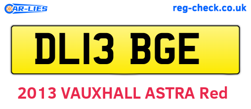 DL13BGE are the vehicle registration plates.