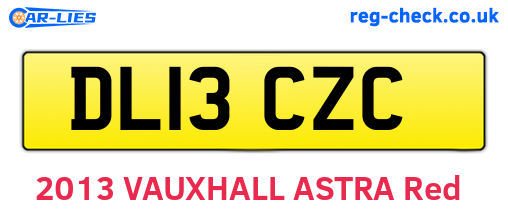 DL13CZC are the vehicle registration plates.