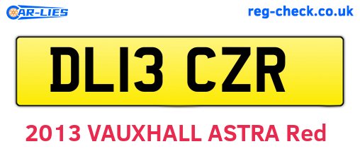 DL13CZR are the vehicle registration plates.