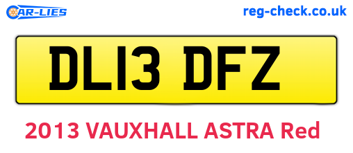 DL13DFZ are the vehicle registration plates.
