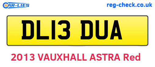 DL13DUA are the vehicle registration plates.
