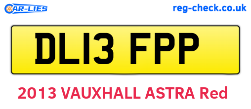 DL13FPP are the vehicle registration plates.