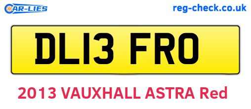 DL13FRO are the vehicle registration plates.