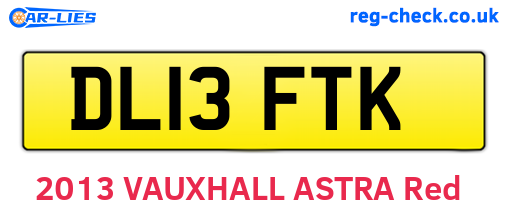 DL13FTK are the vehicle registration plates.