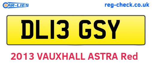 DL13GSY are the vehicle registration plates.