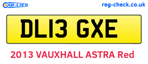 DL13GXE are the vehicle registration plates.