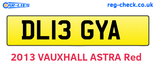 DL13GYA are the vehicle registration plates.