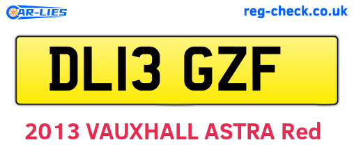 DL13GZF are the vehicle registration plates.