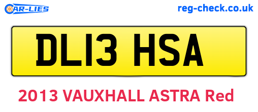 DL13HSA are the vehicle registration plates.