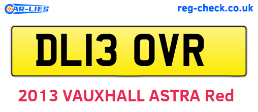 DL13OVR are the vehicle registration plates.
