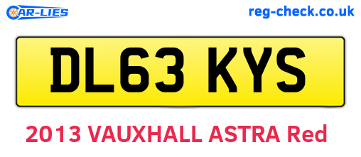 DL63KYS are the vehicle registration plates.