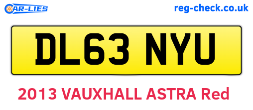 DL63NYU are the vehicle registration plates.