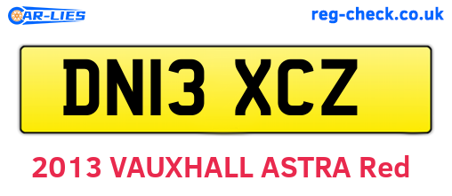 DN13XCZ are the vehicle registration plates.