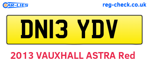DN13YDV are the vehicle registration plates.