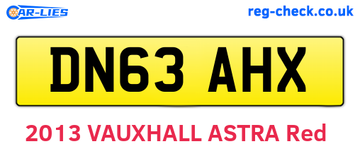 DN63AHX are the vehicle registration plates.