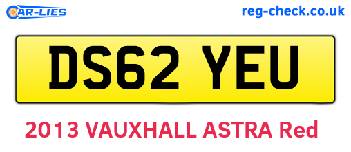 DS62YEU are the vehicle registration plates.