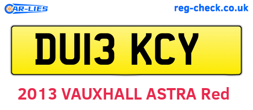 DU13KCY are the vehicle registration plates.