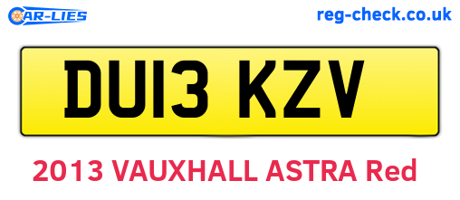DU13KZV are the vehicle registration plates.