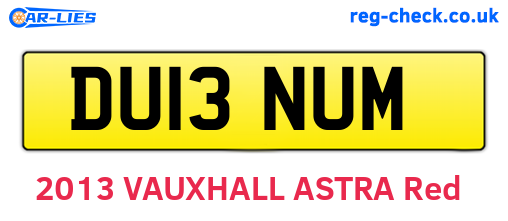 DU13NUM are the vehicle registration plates.