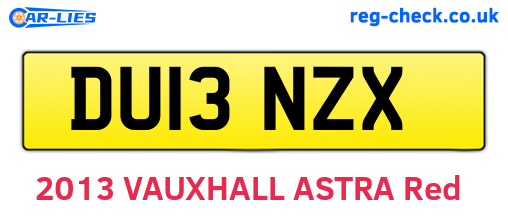 DU13NZX are the vehicle registration plates.