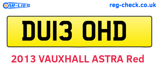 DU13OHD are the vehicle registration plates.