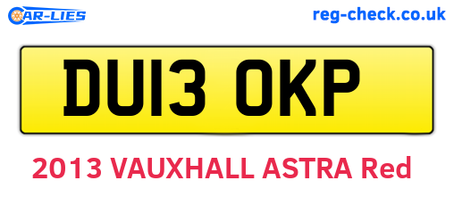 DU13OKP are the vehicle registration plates.