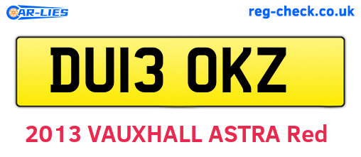 DU13OKZ are the vehicle registration plates.