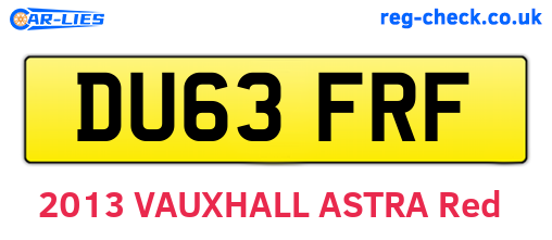 DU63FRF are the vehicle registration plates.