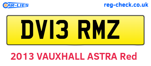 DV13RMZ are the vehicle registration plates.