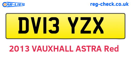 DV13YZX are the vehicle registration plates.