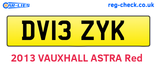 DV13ZYK are the vehicle registration plates.