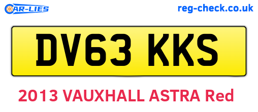 DV63KKS are the vehicle registration plates.