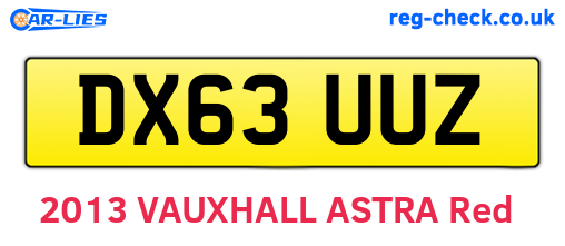 DX63UUZ are the vehicle registration plates.