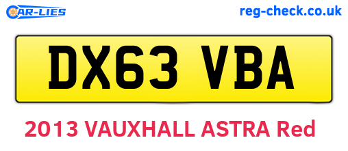 DX63VBA are the vehicle registration plates.