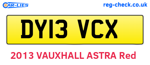 DY13VCX are the vehicle registration plates.