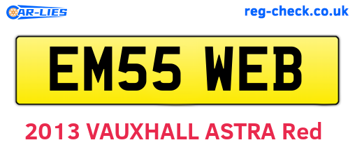 EM55WEB are the vehicle registration plates.